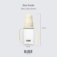 BIBS Sippy Bottle leak-proof cap prevents spills during outings