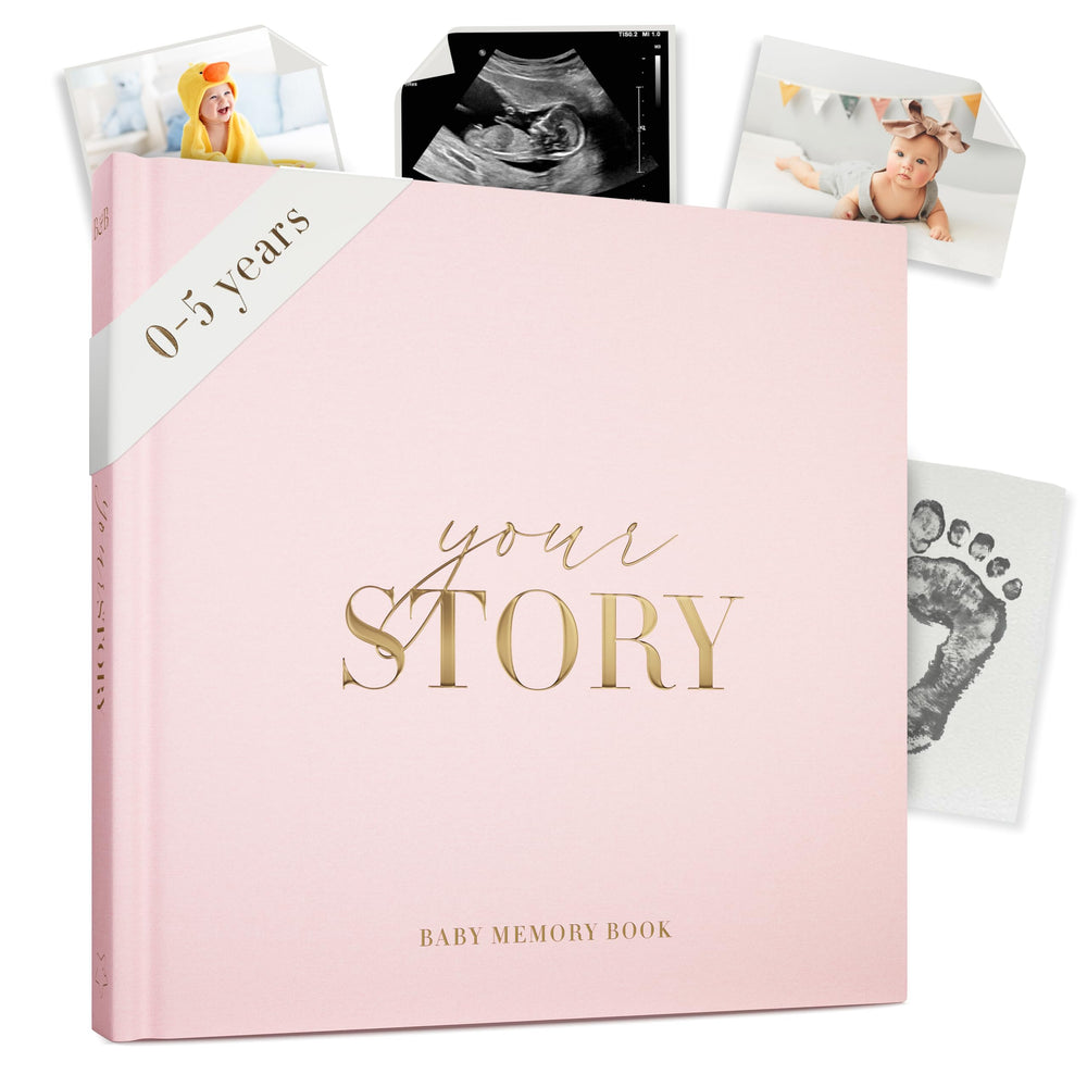 Bibi & Beau memory book cover with gold foil adds a luxurious keepsake look.