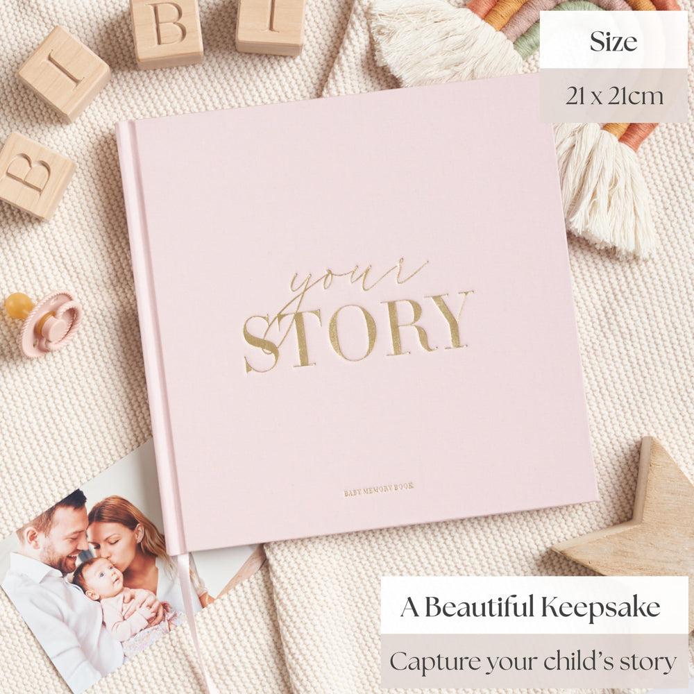 Bibi & Beau memory book pages highlight milestones for baby girl memories.