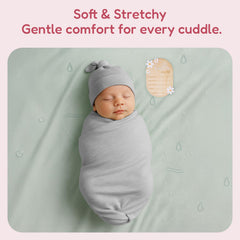 Bibiblissbaby gender-neutral swaddle in Storm color for camera-ready nursery style