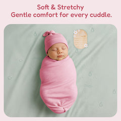 BIBIBLISSBABY newborn receiving blanket in pink ideal for swaddling and layering.