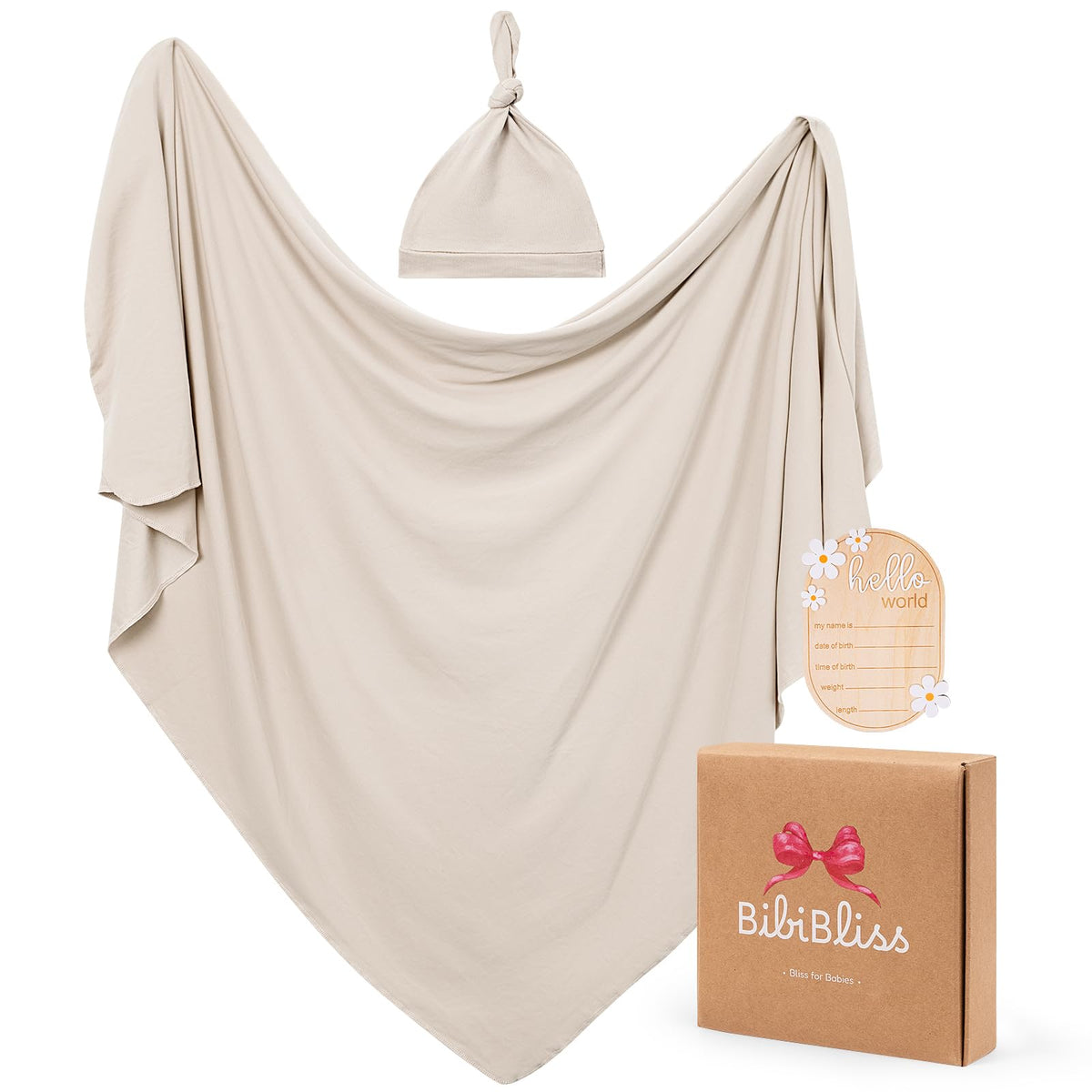 BIBIBLISSBABY stretchy swaddle blanket soft stretch for newborn comfort.