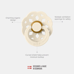 BIBS Boheme natural rubber nipple detail emphasizing skin-friendly material.