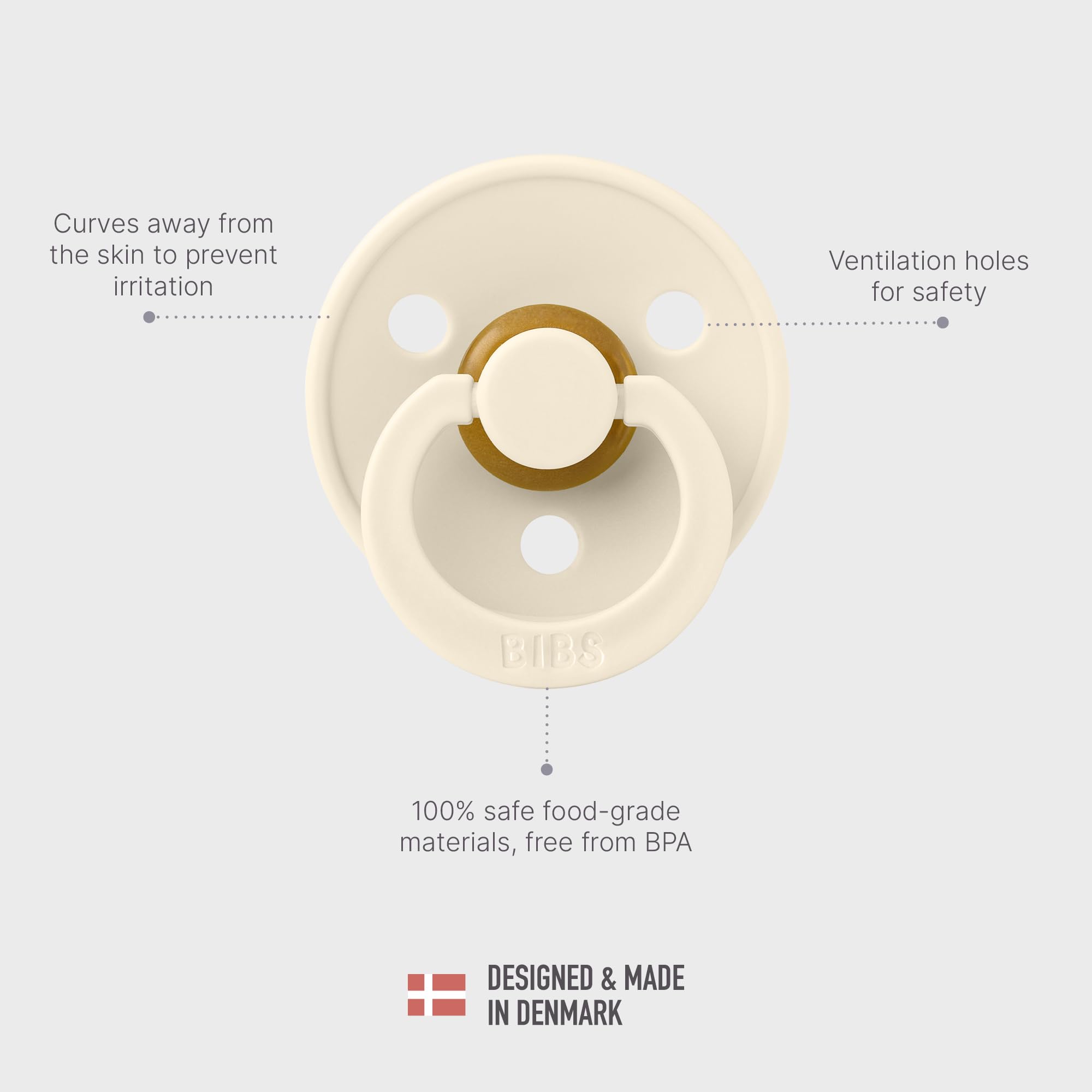 BIBS Colour BPA-free pacifier size 2 with Danish design.