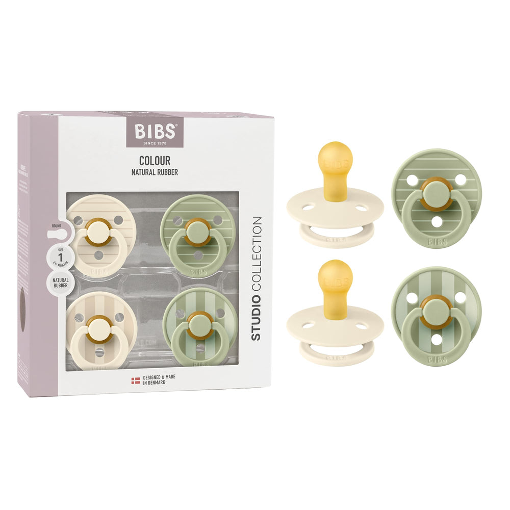 BIBS Colour Pacifier Ivory with round nipple for newborn comfort.