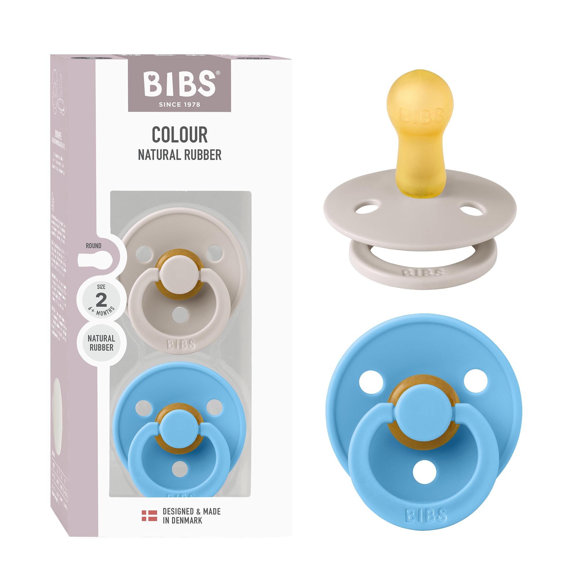 BIBS Colour pacifier mushroom shape for soothing newborns with a natural feel