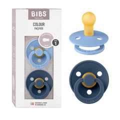 BIBS Colour pacifier with round shield for gentle soothing and easy grip.