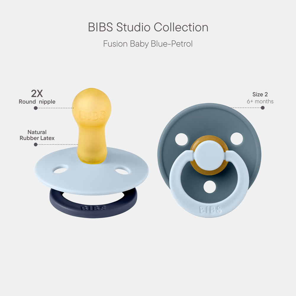 BIBS Colour Studio pacifier petrol hue supports easy grip and playful style