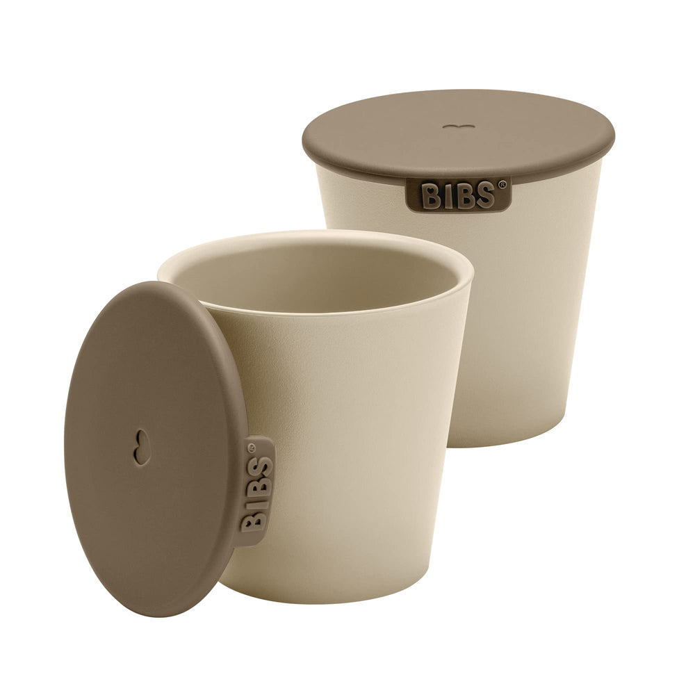 BIBS cup set non-slip base helps prevent spills during toddler meals.
