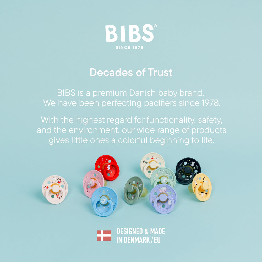 BIBS made-in-denmark pacifier; Danish craftsmanship and safety standards