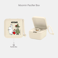 BIBS Moomins pacifier box microwave steriliser feature for quick cleaning.