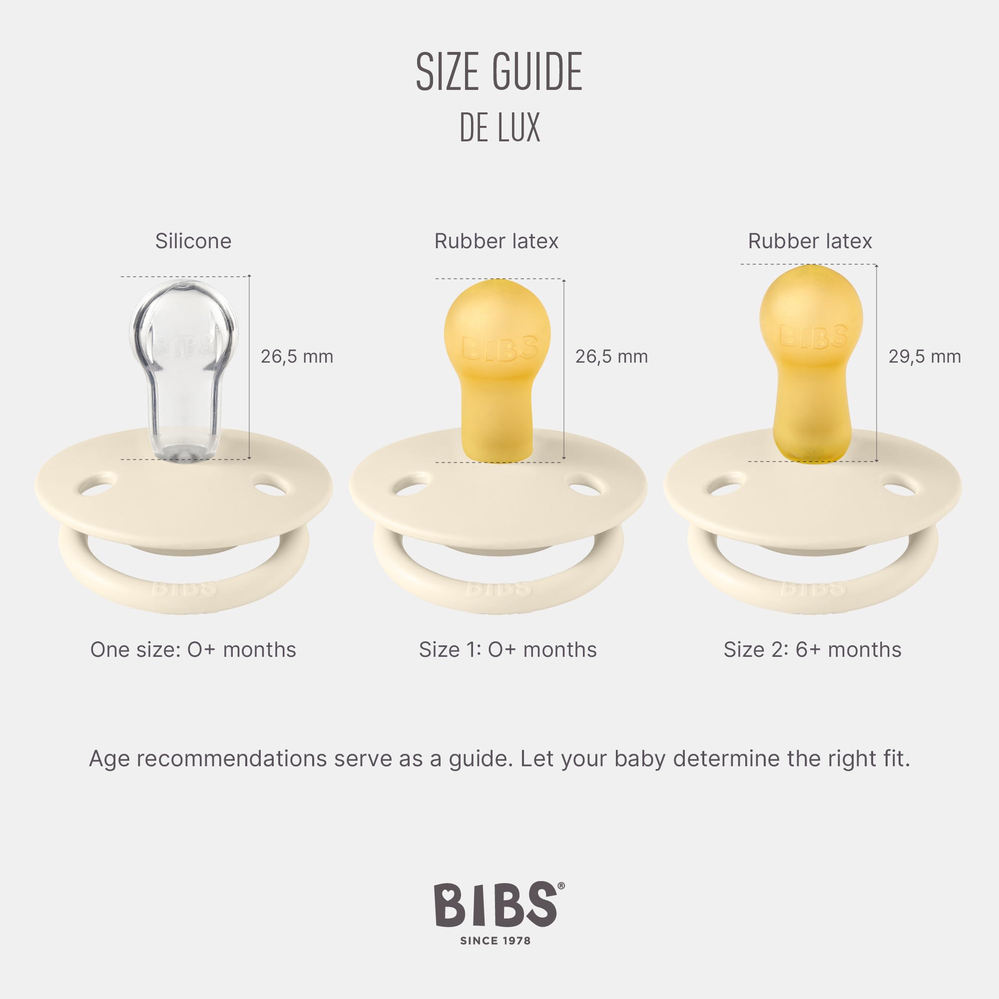 BIBS pacifier OneSize two-pack symmetric nipple for balanced sucking