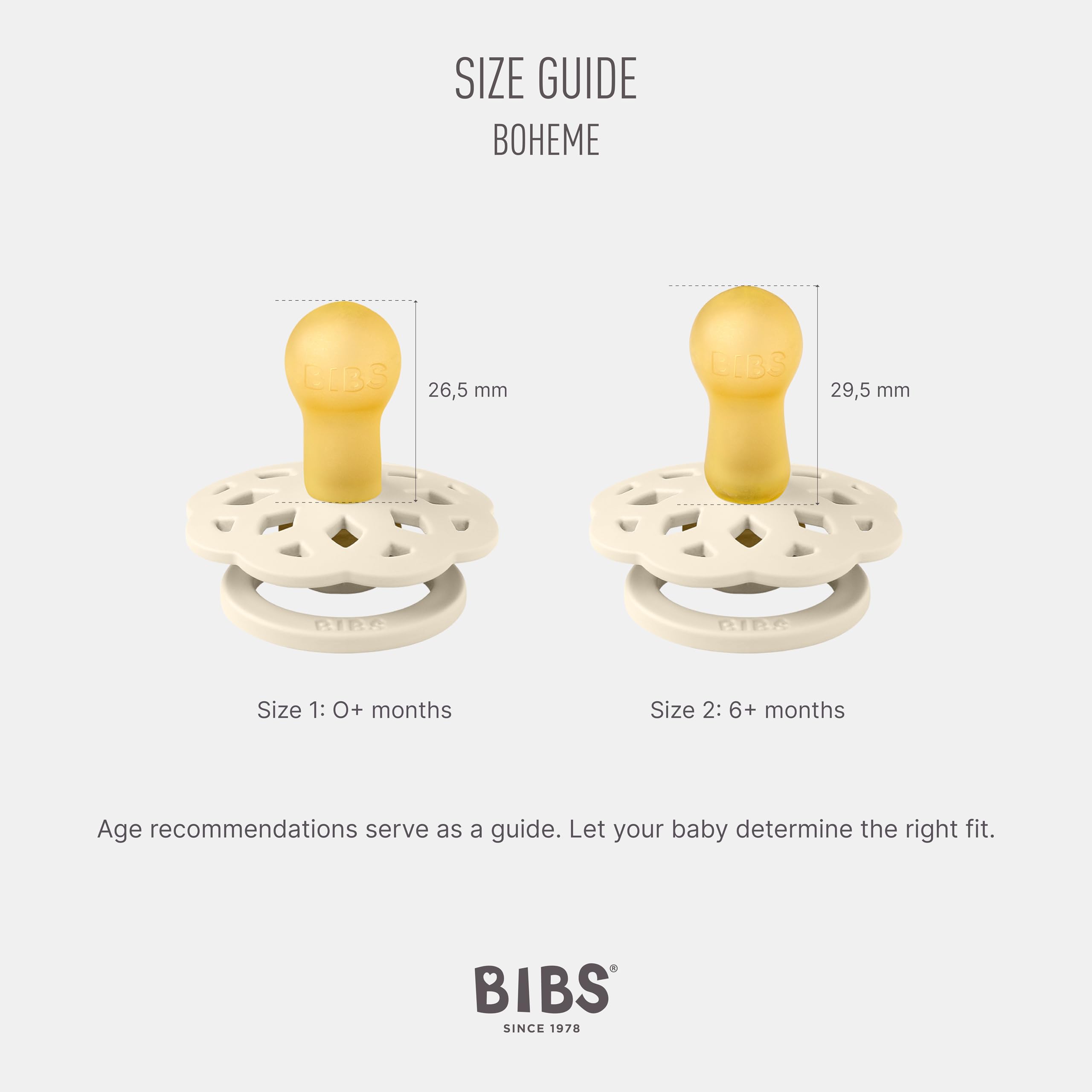 Close-up of BIBS pacifier round nipple made from natural latex