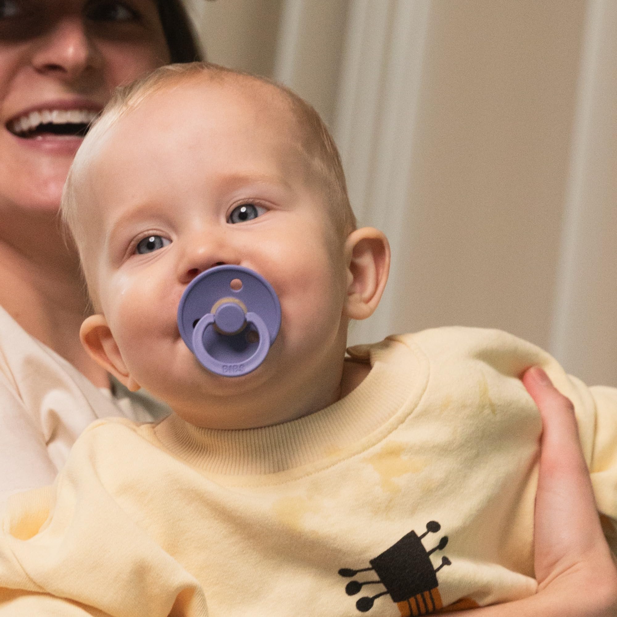 Size 2 pacifier suitable for 6–18 months with ergonomic shield for comfort