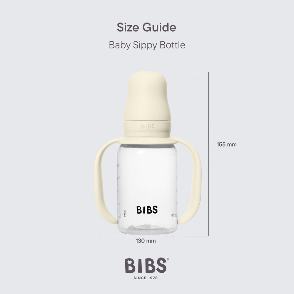 BIBS Sippy Bottle Sage anti-colic valve reduces air intake for comfy tummies.