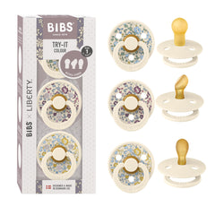 BIBS Colour Liberty Eloise pacifiers pack-3 for gentle soothing.
