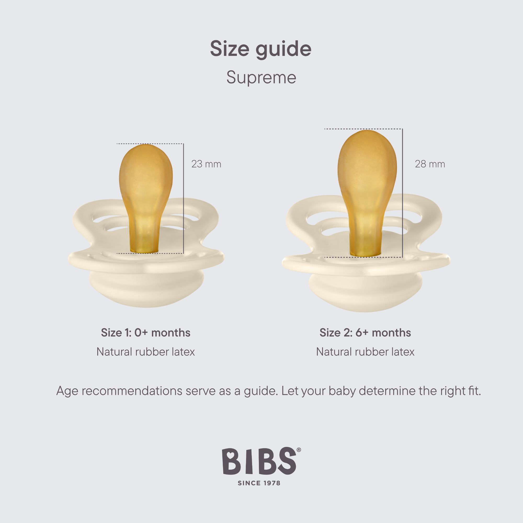 BIBS Supreme Collection twin pacifiers in blush for convenient soothing.