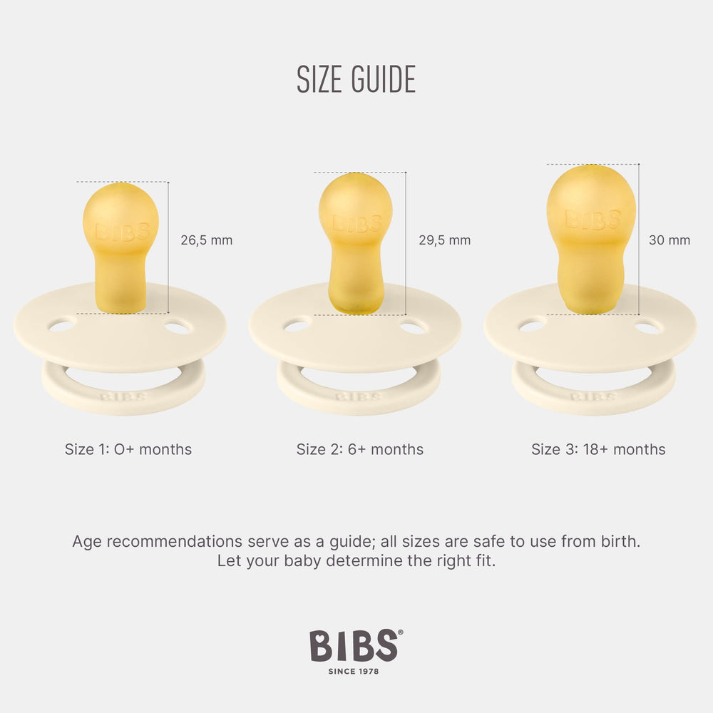 Two-pack set of BIBS pacifiers for easy swaps and ongoing comfort