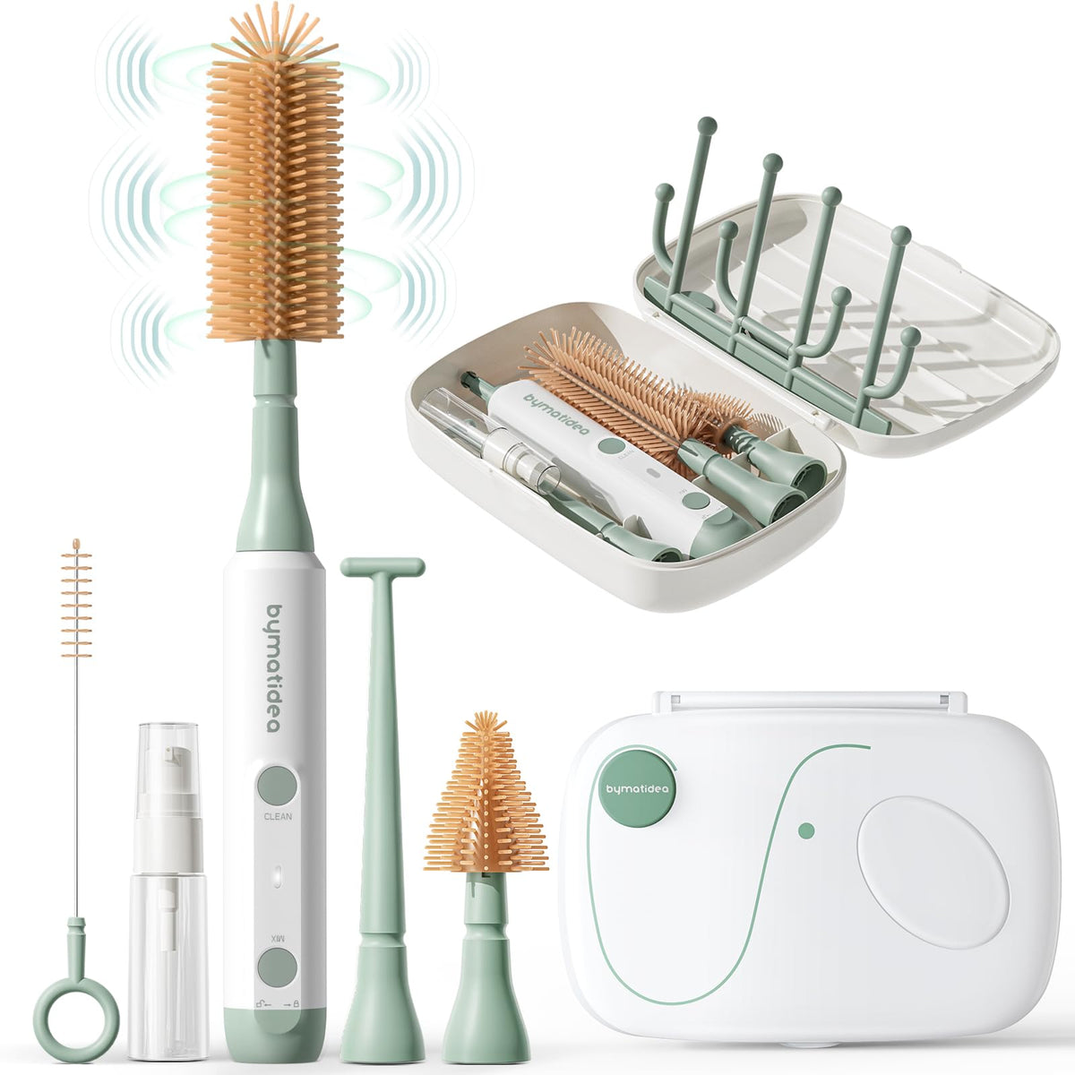 Bicboz electric baby bottle brush cleaner 360 tool for spotless bottle cleaning.