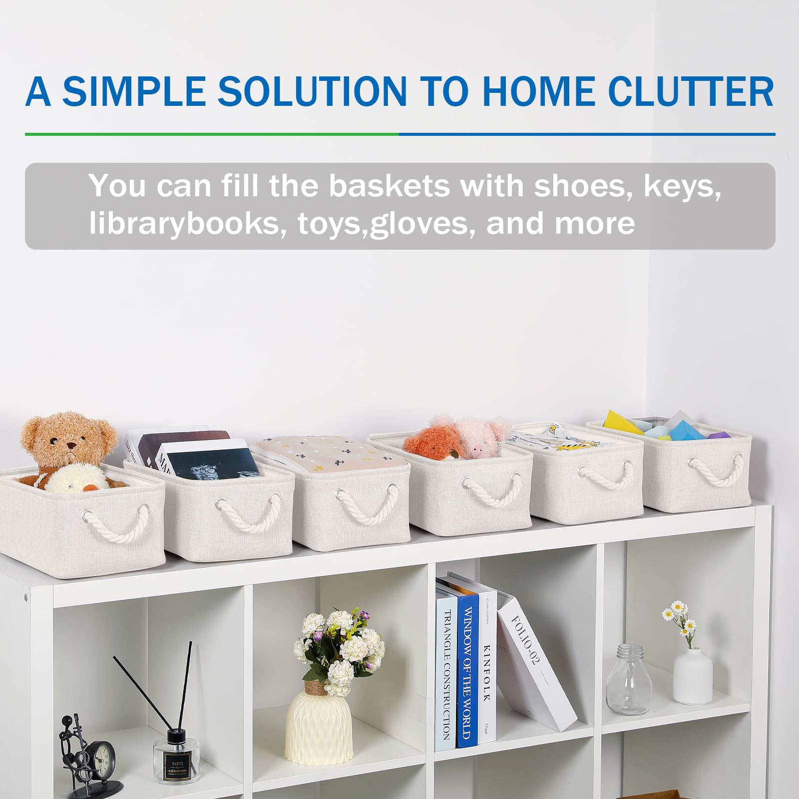 Bidtakay storage bin with cotton rope handles for easy transport.