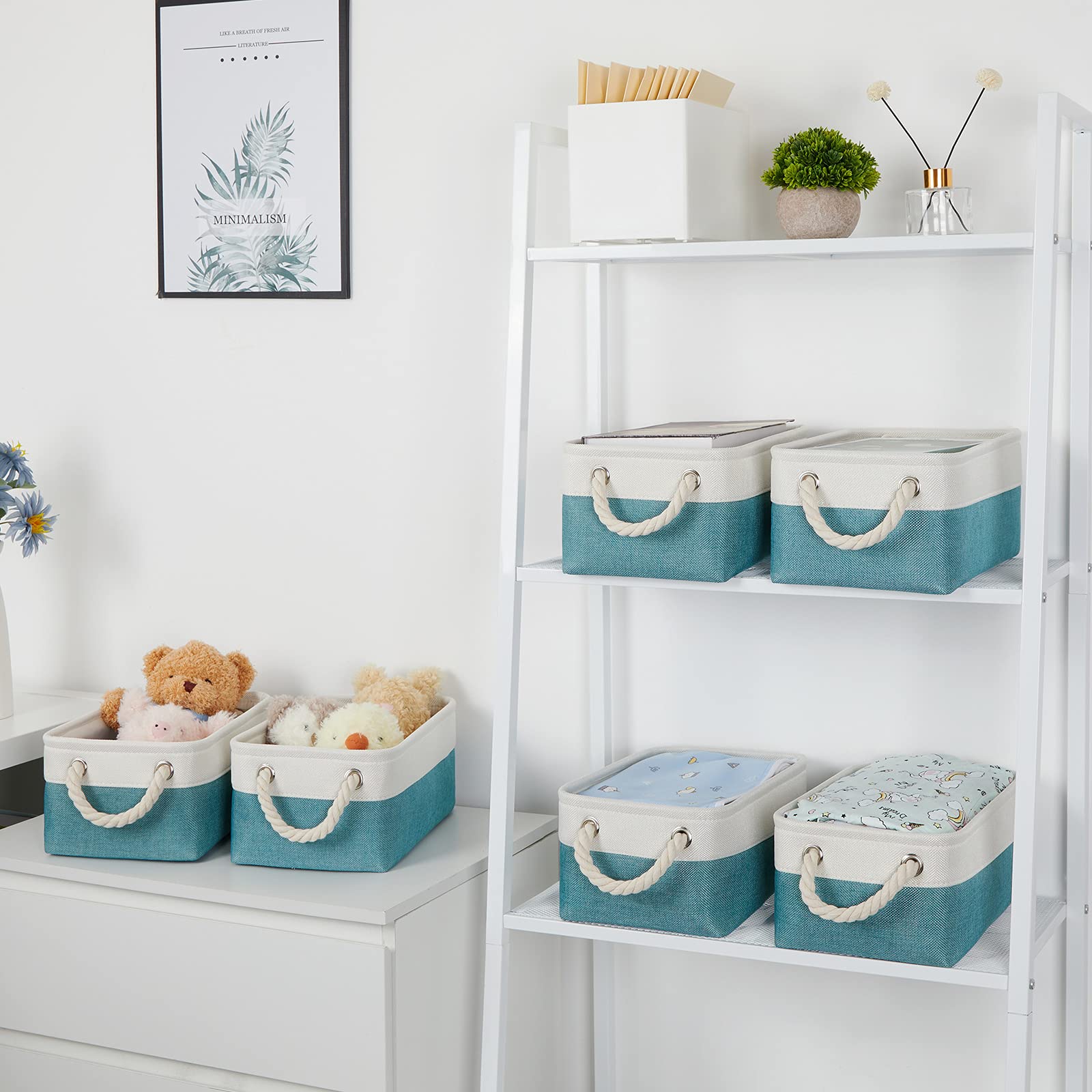 Bidtakay fabric baskets durable bottom supports contents and keeps shape.
