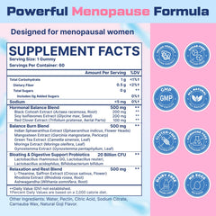 Biegeos menopause gummies label highlights 16-in-1 natural formula.
