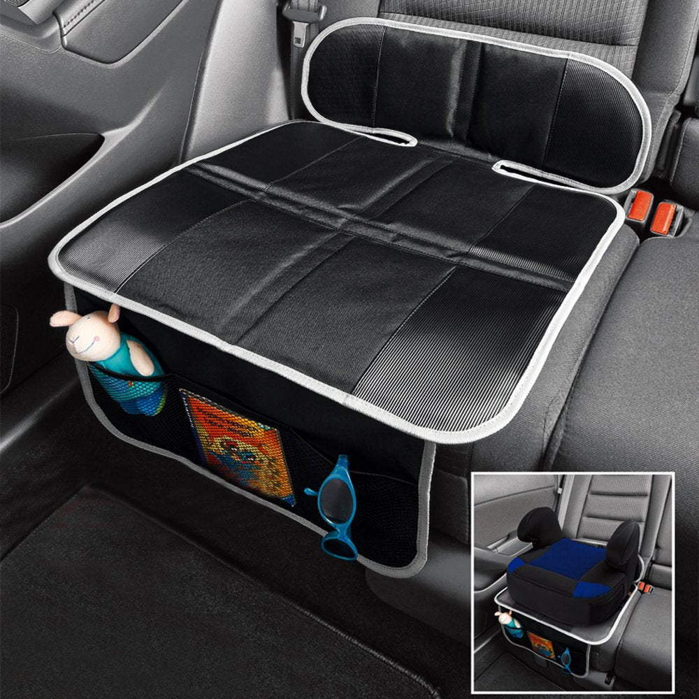 Big Ant protector includes extra storage pocket for toys, wipes, or keys.