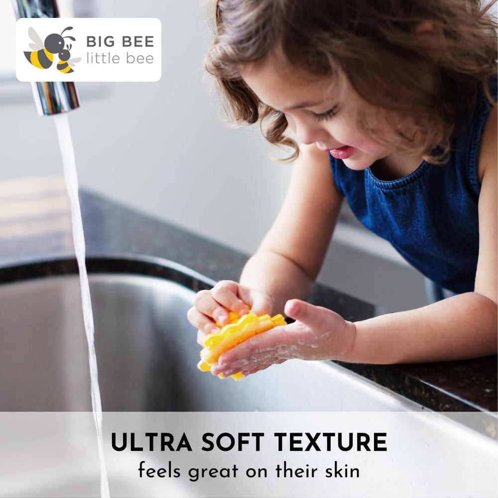 Big Bee ScrubBEE textured-handle image shows easy grip for growing kids