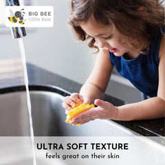 Big Bee ScrubBEE textured-handle image shows easy grip for growing kids