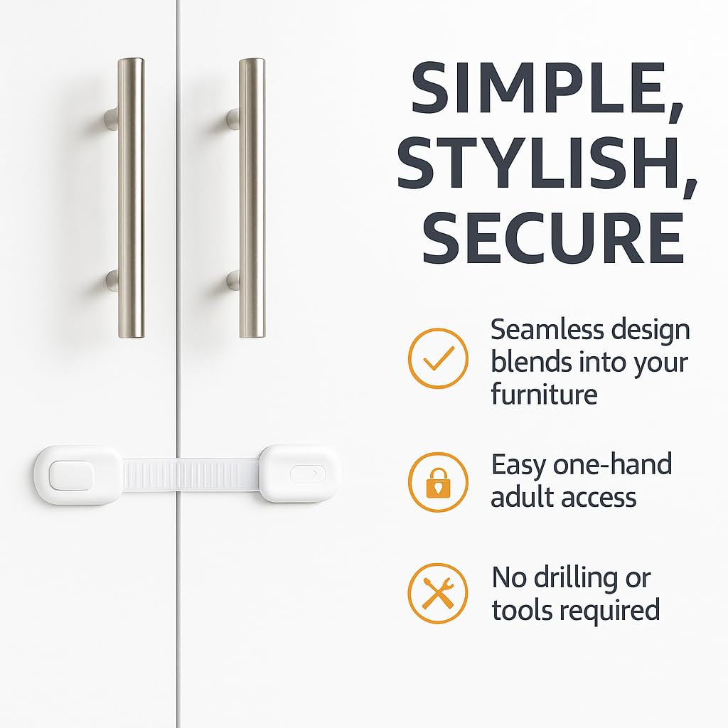 Big Best bathroom cabinet lock keeps toiletries out of reach