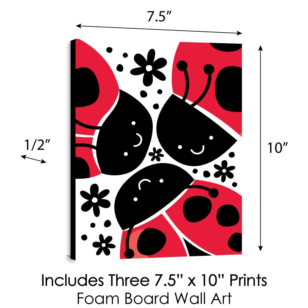 Big Dot of Happiness Happy Little Ladybug center panel provides modern wall appeal.