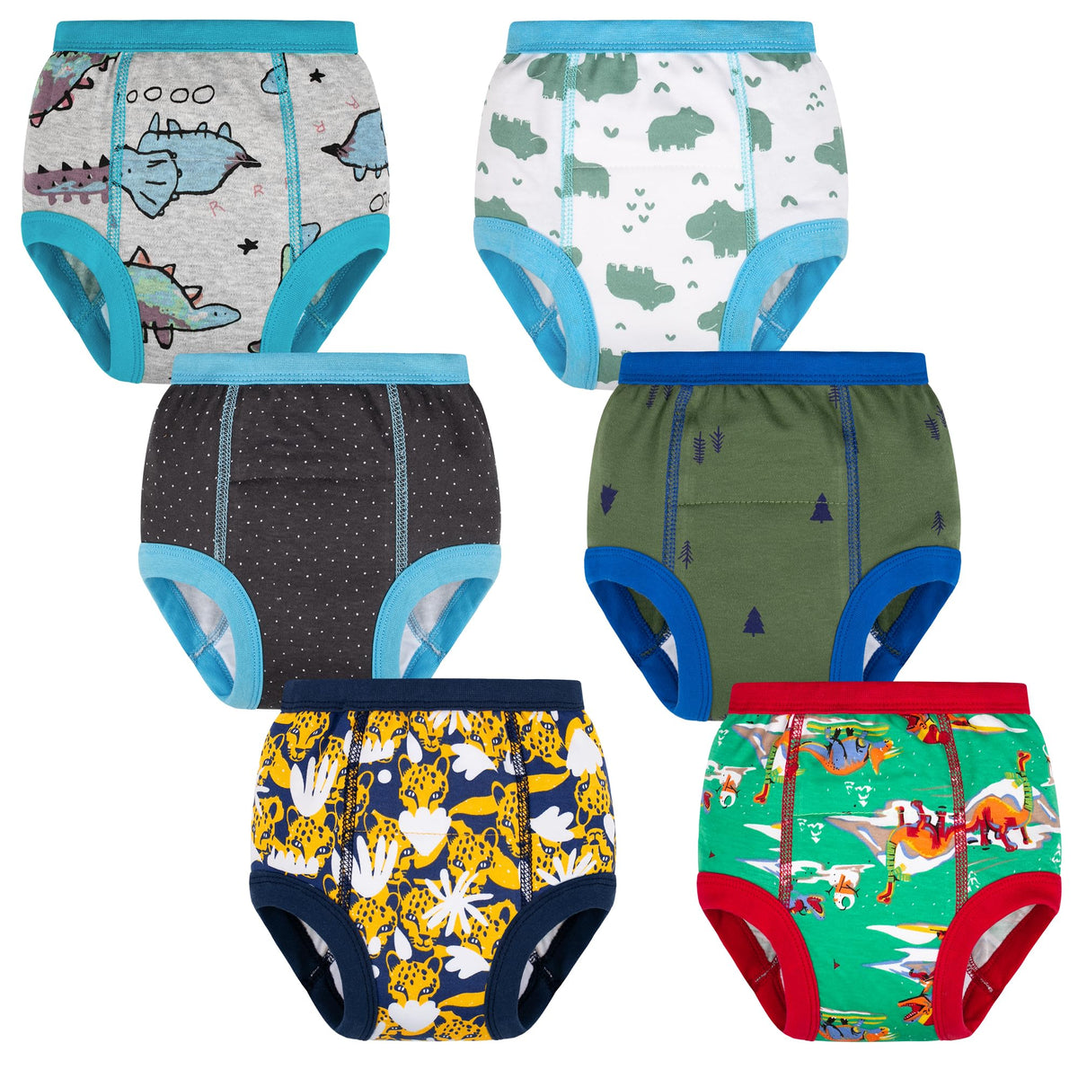 BIG ELEPHANT potty pants 6-pack front view, breathable cotton for comfortable training