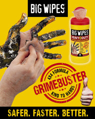 Big Wipes Red Top textured scrub side for stubborn grease and grime