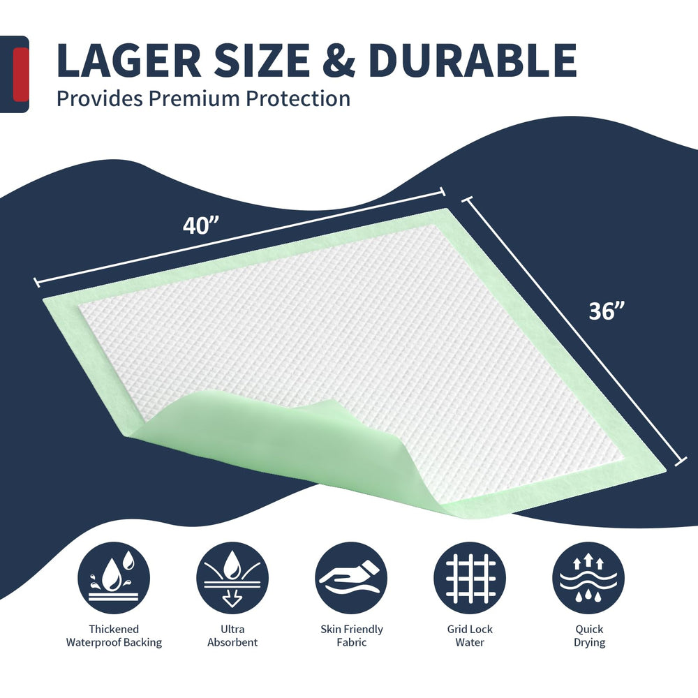 BIGGMED Chucks Pads ultra-absorbent core locks moisture effectively.