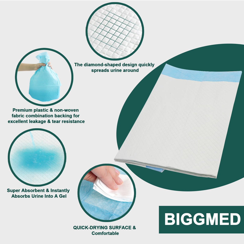 BIGGMED leak-proof design provides discreet protection on beds and furniture.