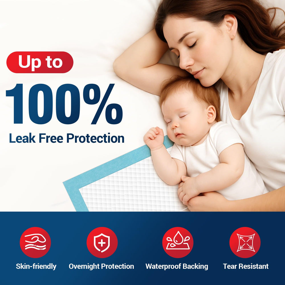 BIGGMED soft, latex-free bed pad with fluffy core for sensitive skin.