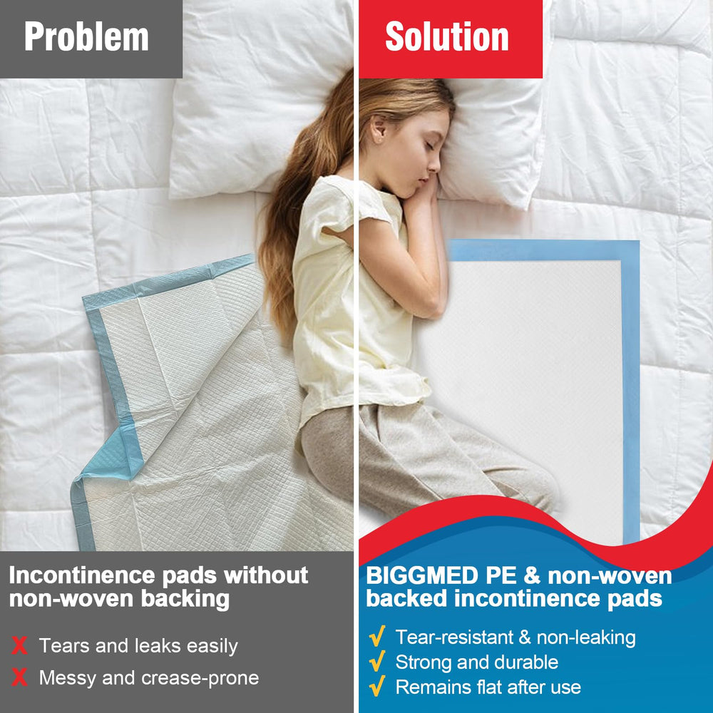 BIGGMED soft quilted top layer enhances comfort for sensitive skin.