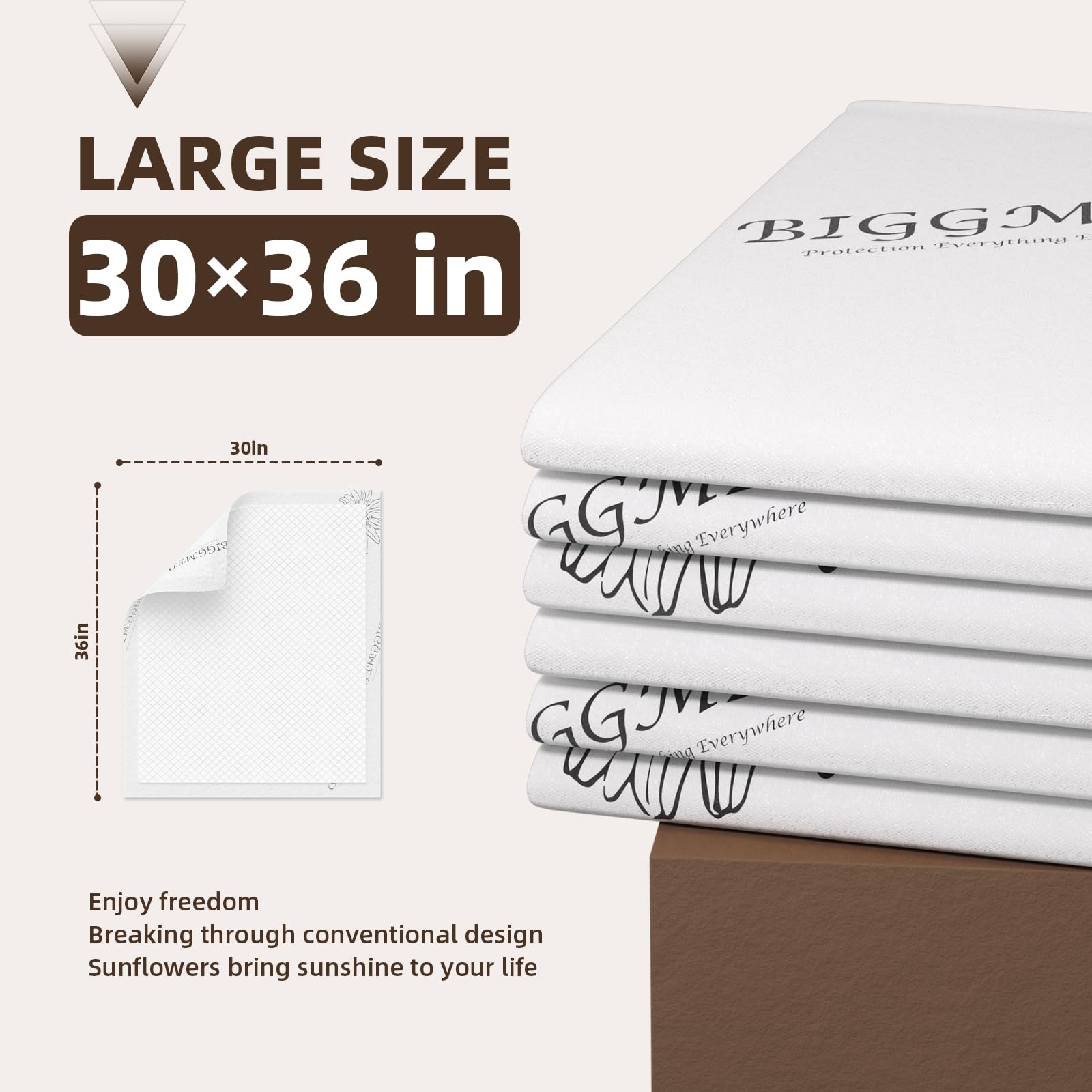 BIGGMED underpad demonstrates quick water absorption action and odor control
