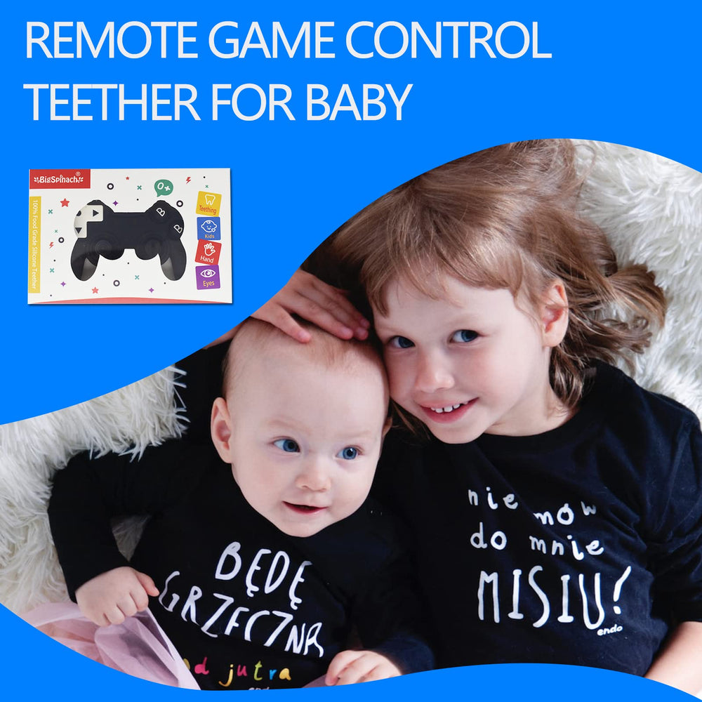 BIGSPINACH baby gaming teether encourages family playtime.