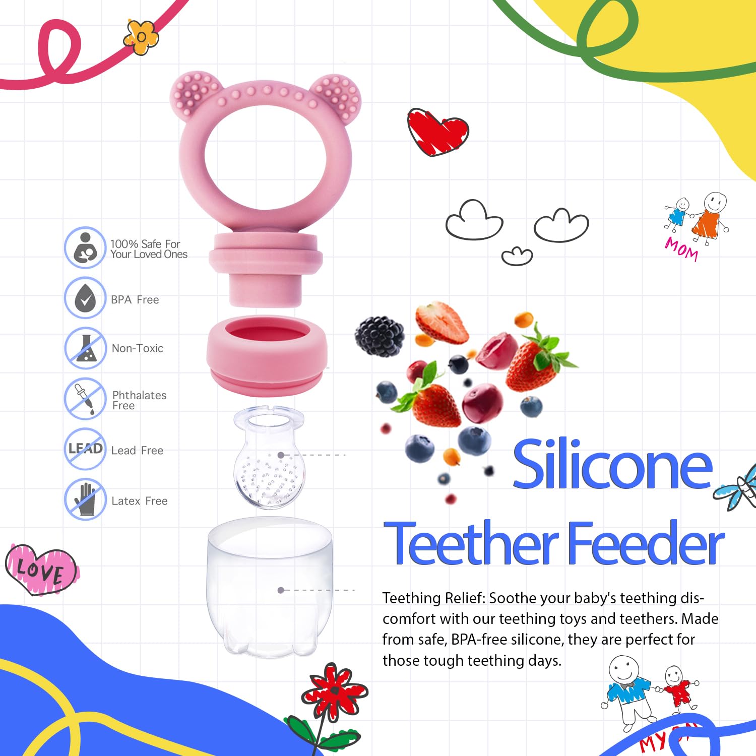 BIGSPINACH on-the-go travel compact set in pink for busy families.