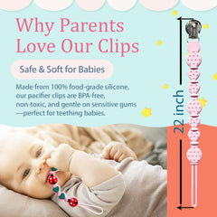 BIGSPINACH pacifier clip BPA-free silicone ideal for teething babies