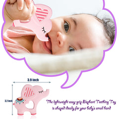 Bigspinach silicone baby teether supports front and middle teeth chewing