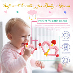 BIGSPINACH soft silicone teether, gentle touch on delicate teeth.