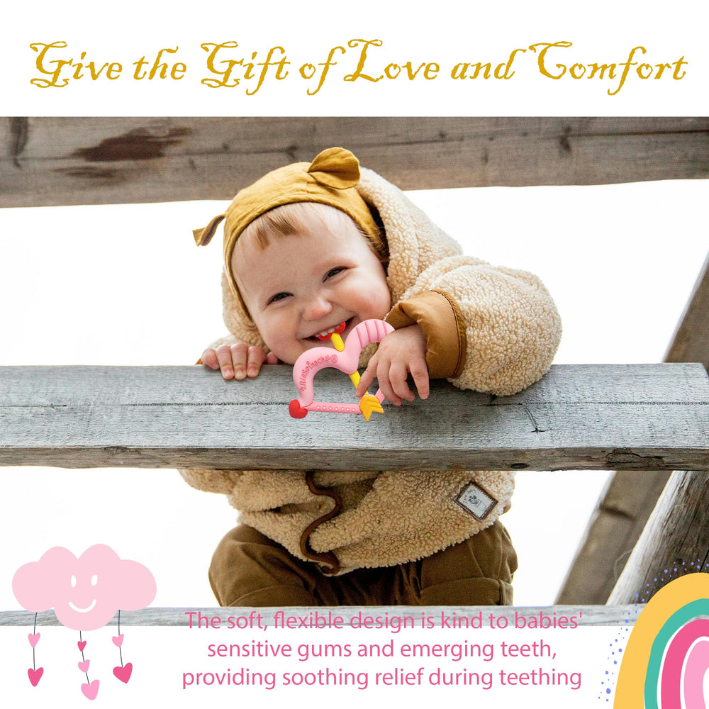 BIGSPINACH teether is a charming Valentine gift for infants.