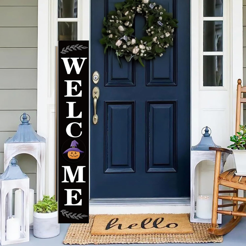 Biinhiiy welcome sign on porch adds curb appeal and character.