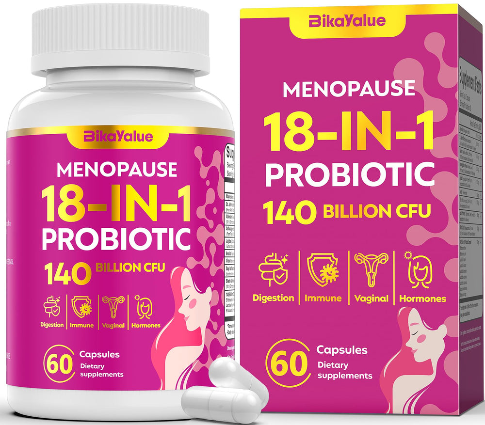 BIKAYALUE menopause probiotics bottle with 140B CFUs supports daily balance