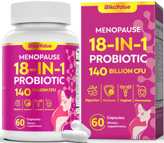 BIKAYALUE menopause probiotics bottle with 140B CFUs supports daily balance