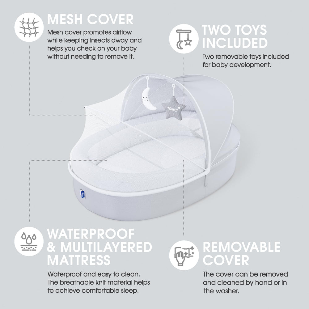 Biliboo waterproof mattress with easy-clean surface for nap time.