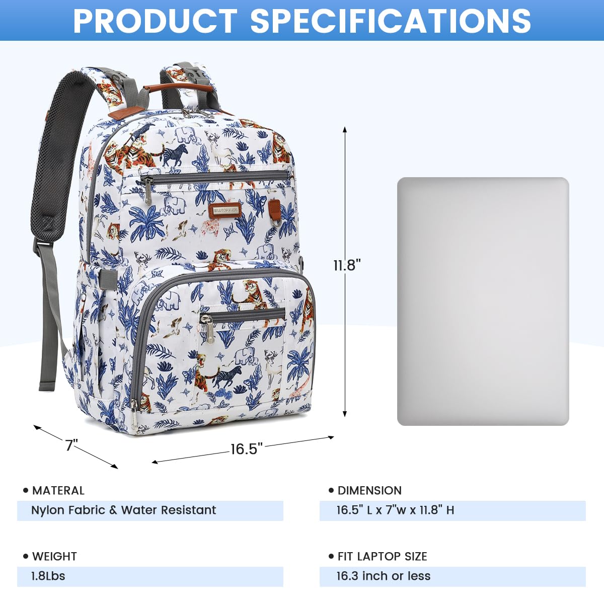 BILLITON MASHI backpack with laptop sleeve for on-the-go use