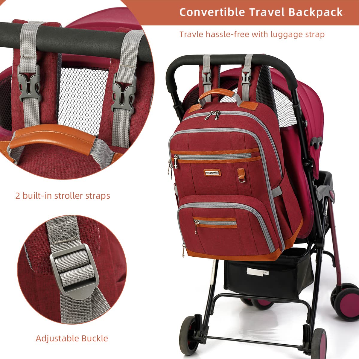 Billiton Mashi removable changing pad adds on-the-go convenience for diaper changes.